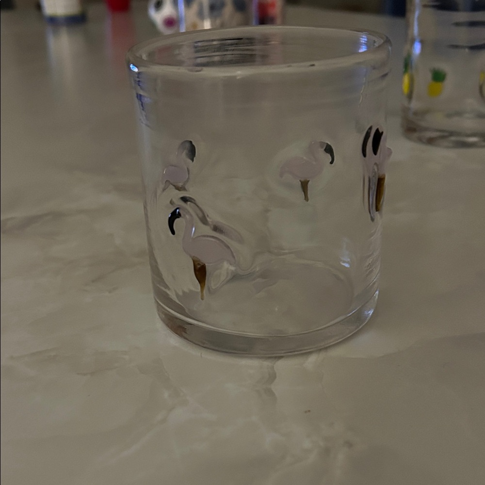 Double Old Fashioned Flamingo Icon/Charm Glass 🦩